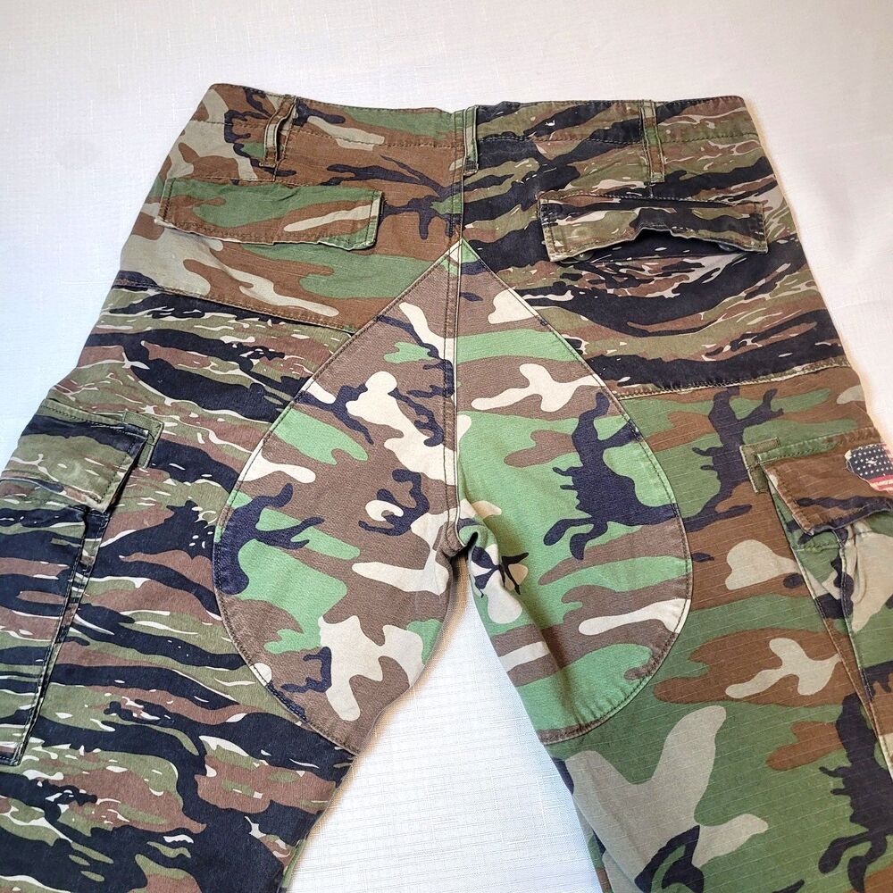 Ralph Lauren DENIM & SUPPLY Flag Tiger Camo Cargo Paratrooper Pants Men's 32X30 - Picture 12 of 16